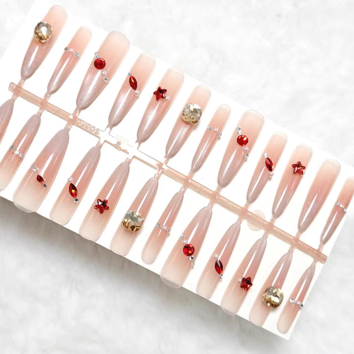 Artificial nails with sparkling 3D decorations Kalsten
