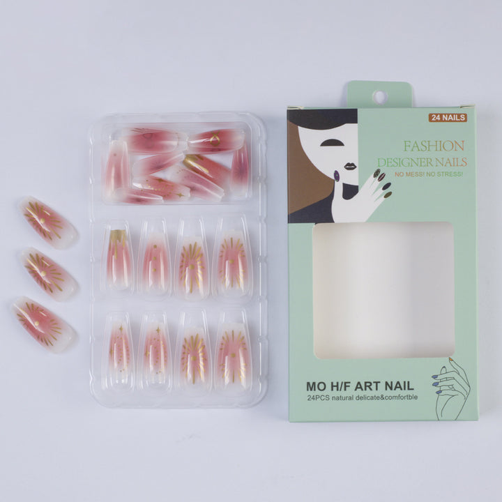 Artificial nails with intricate flower design Kalsten