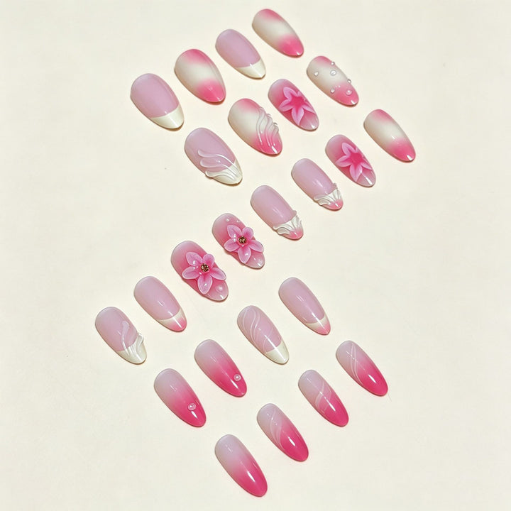 Elegant Press-On Nail Tips with Decorative Bow Kalsten