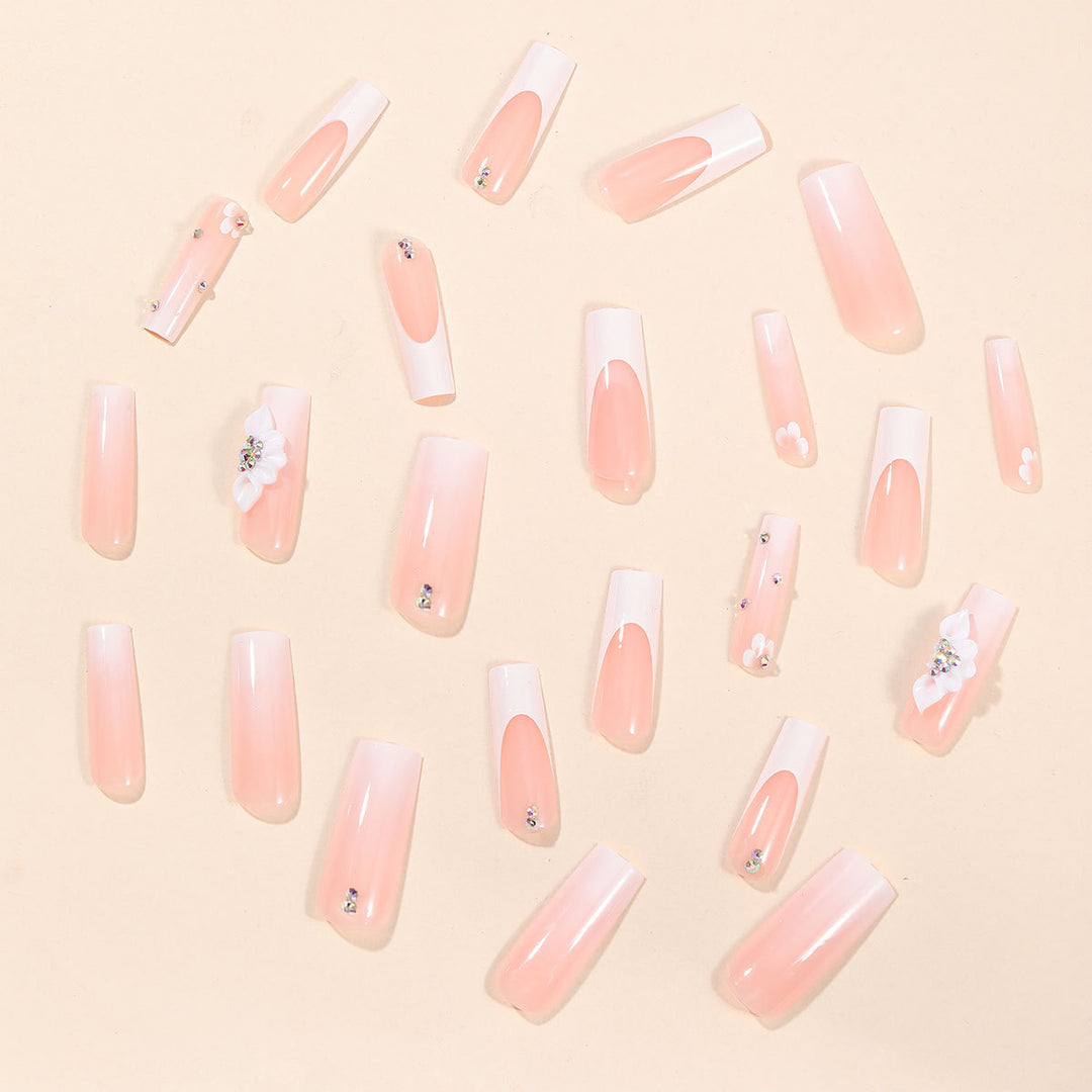 Elegant Floral Acrylic Nail Extensions Kalsten