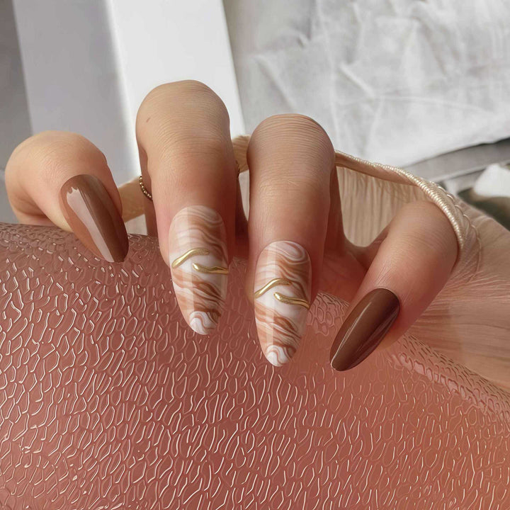 Artistic Marble Design Press-On Nail Set Kalsten