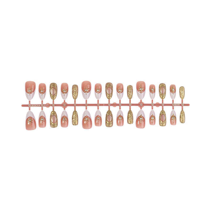 Premium Decorative Press-On Nail Set with Elegant Floral Accents Kalsten