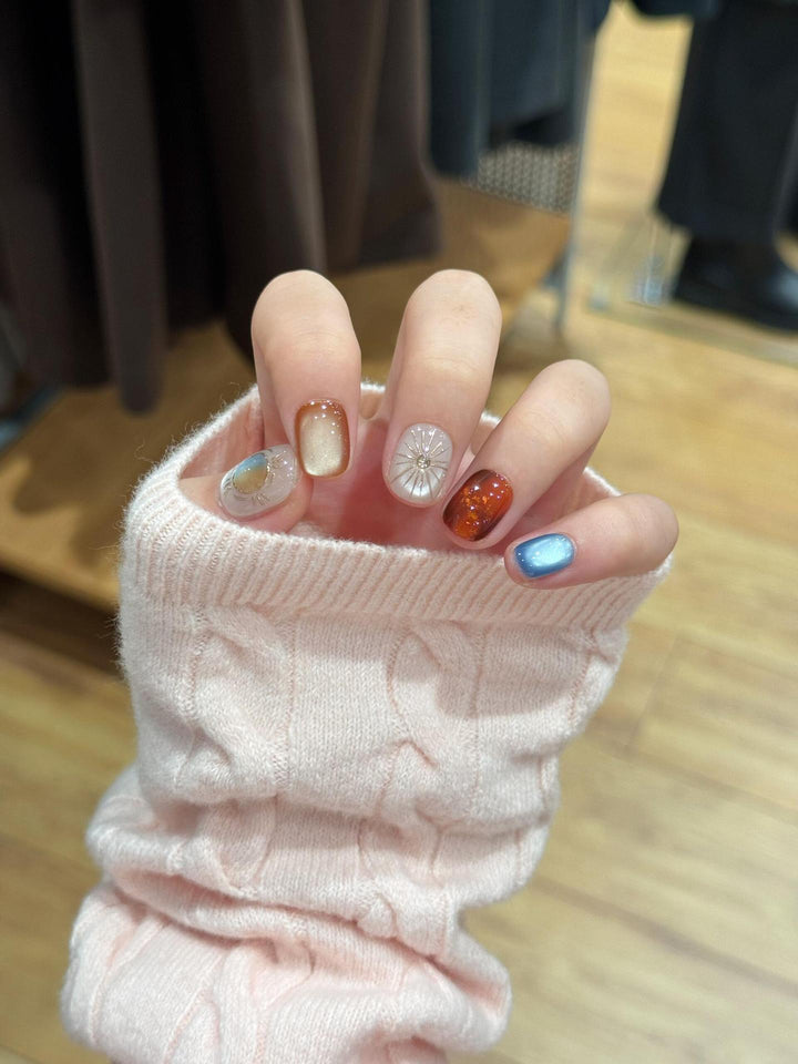 Artificial Artificial Nails with Sparkling Effects Kalsten