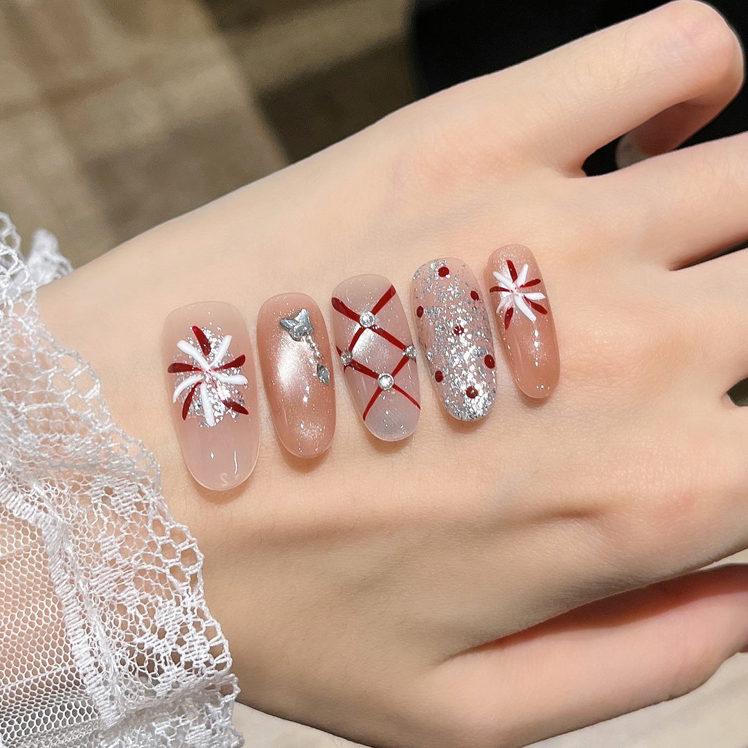 Elegant Nail Art Extensions with Pearl Accents Kalsten
