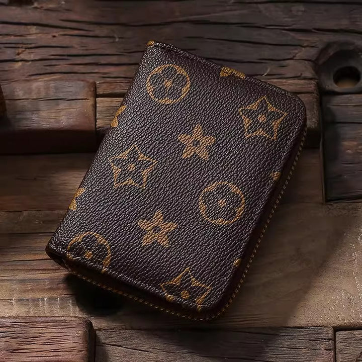 Checkerboard Pattern Zippered Wallet