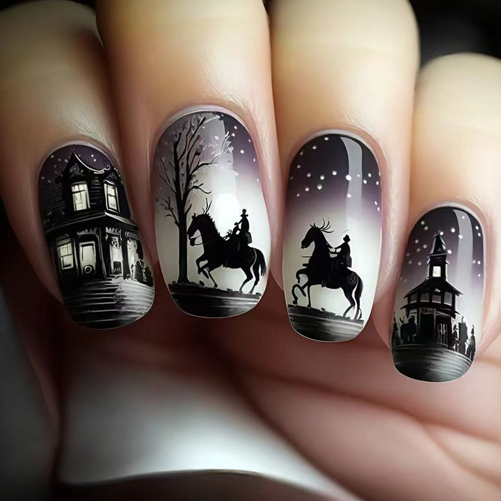 Artificial nails with mysterious winter landscape design Kalsten