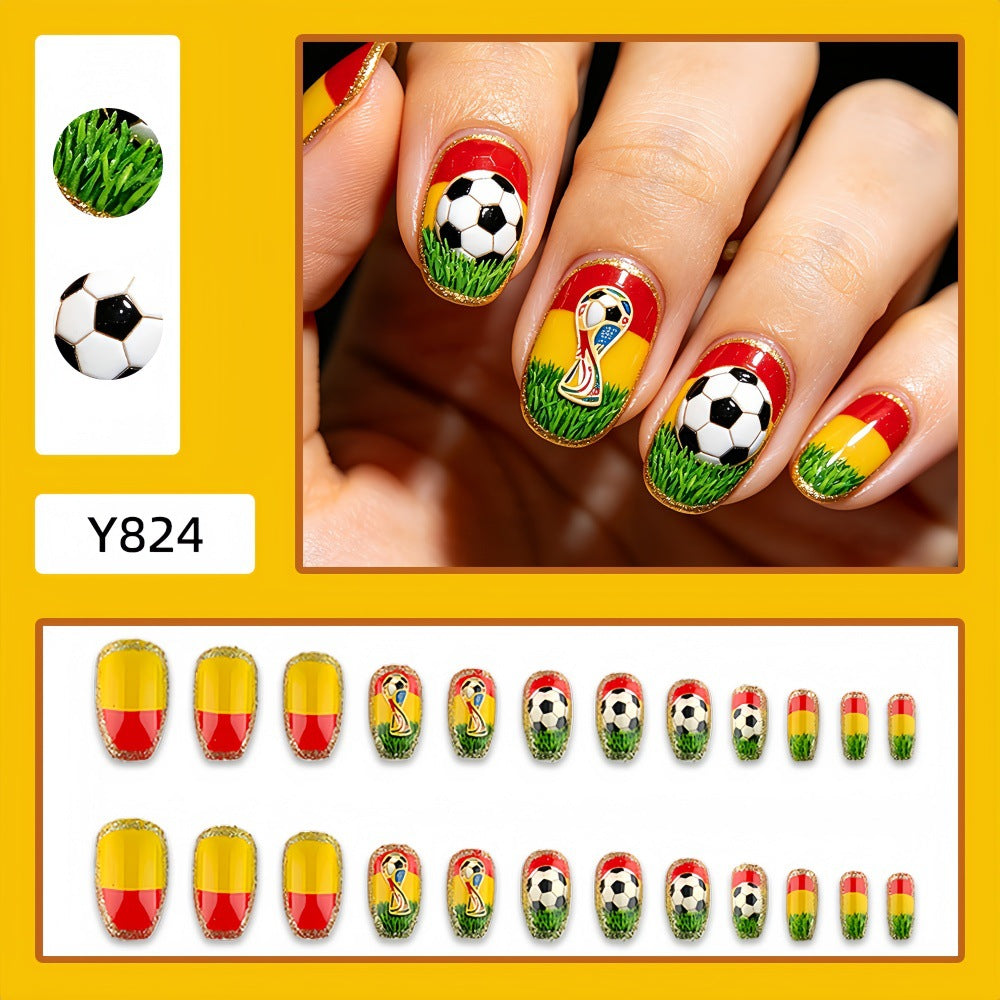 Sporty Football Design Artificial Nails Kalsten