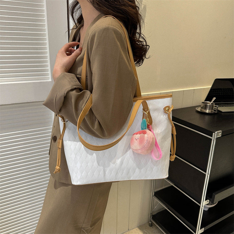 Quilted Pattern Handheld Tote Bag Kalsten