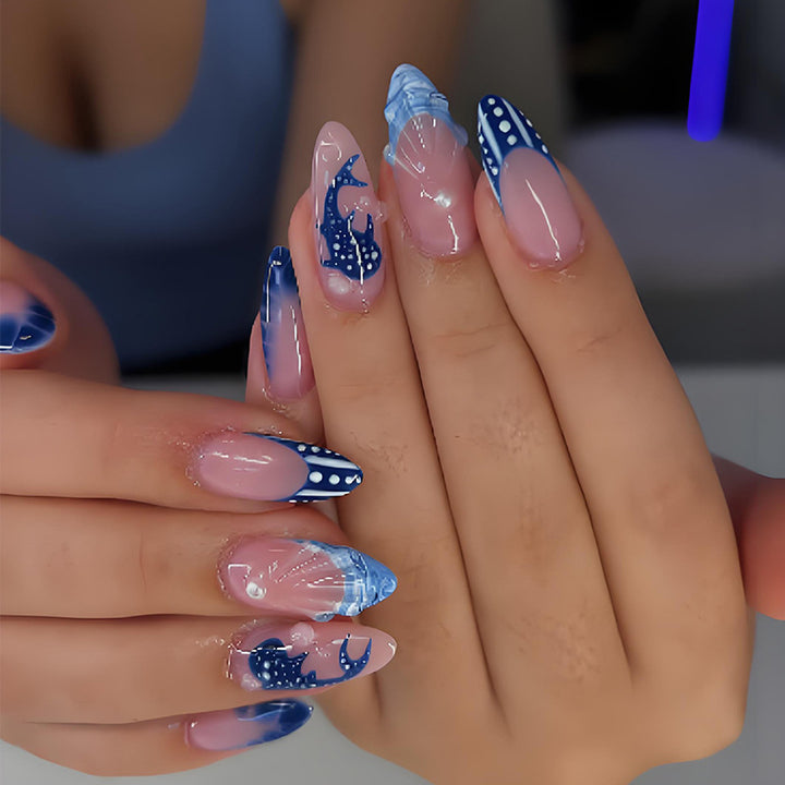 Nail art set with maritime motifs and modern designs Kalsten