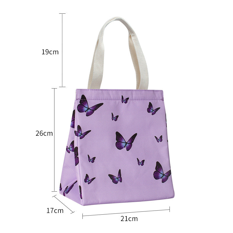 Insulated Butterfly Print Lunch Tote
