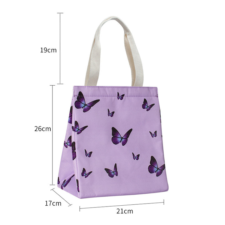 Insulated Butterfly Print Lunch Tote