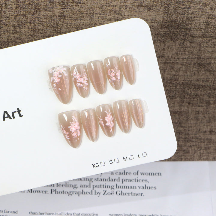 Elegant Floral Press-On Nail Art Set Kalsten