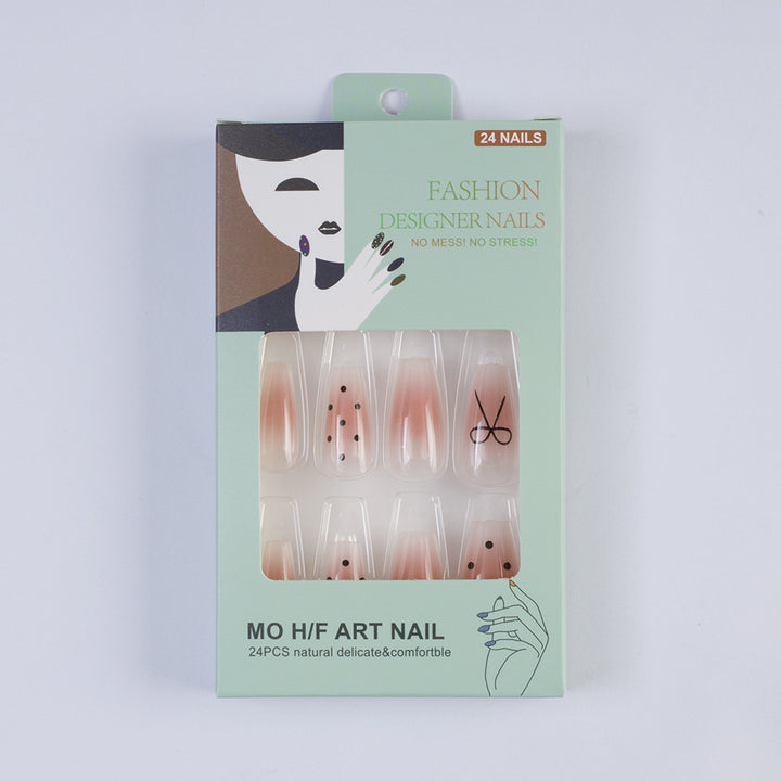 Artificial nails with modern dot design and elegant accents Kalsten