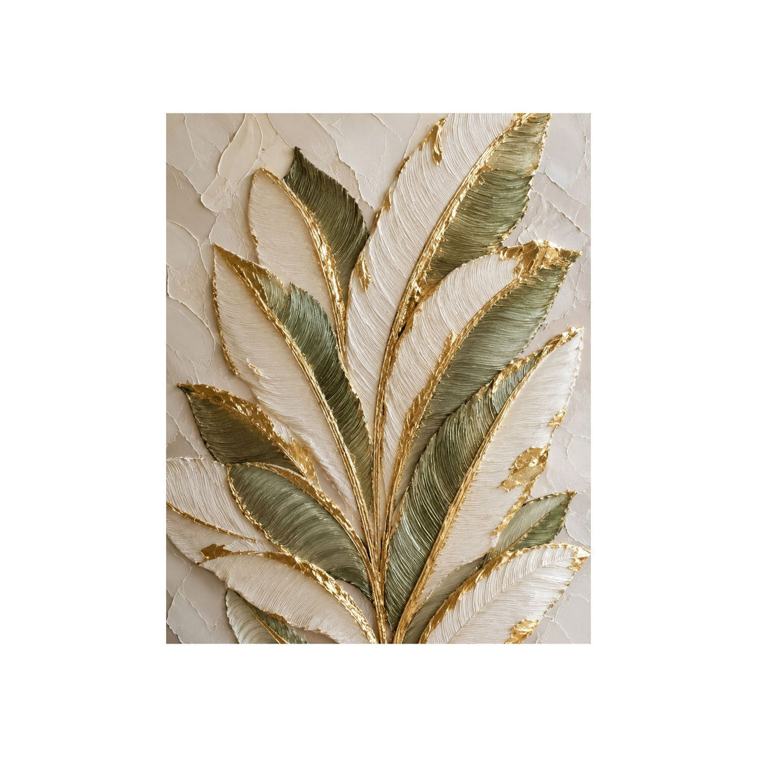 Textured Leaf Canvas Art