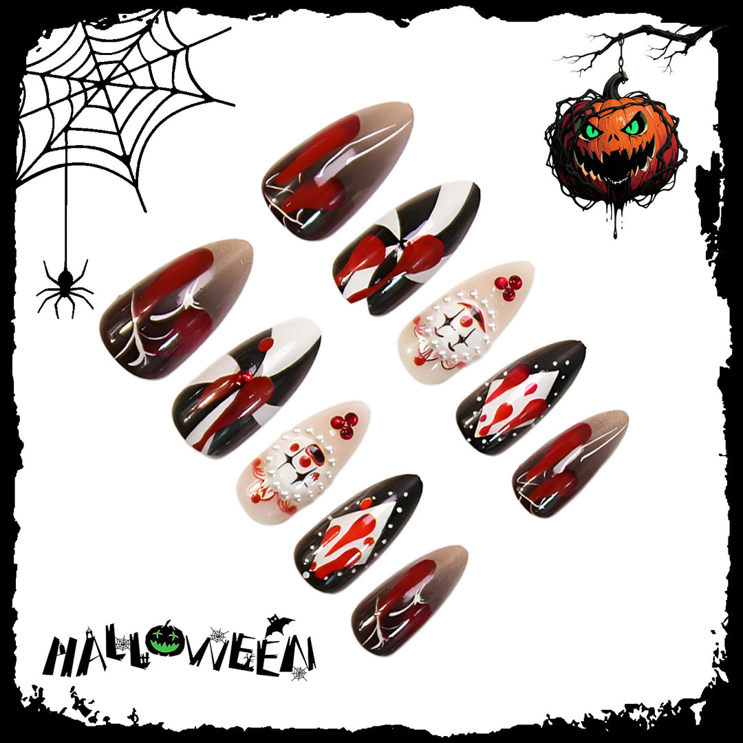 Halloween Artificial Nail Set with bloody motif designs and creative graphics Kalsten