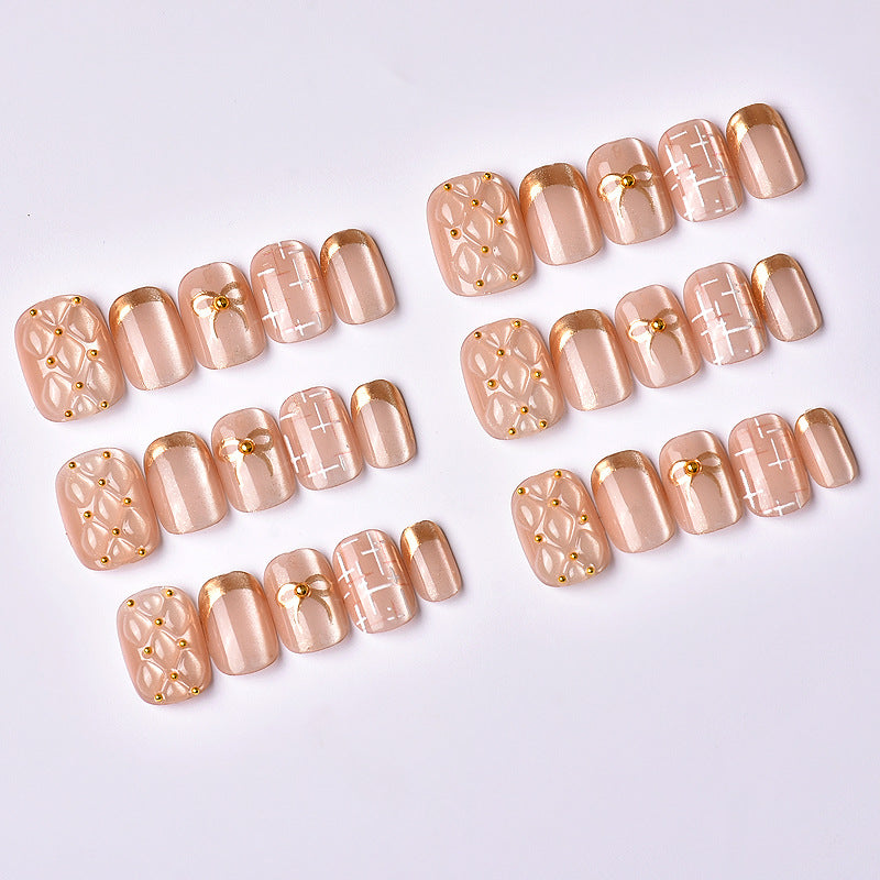 Decorative Gold-Accent Press-On Nail Art Set Kalsten