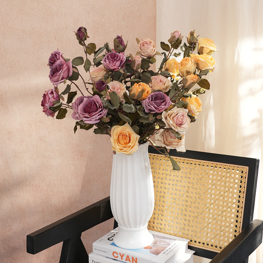 Elegant Faux Floral Rose Stem