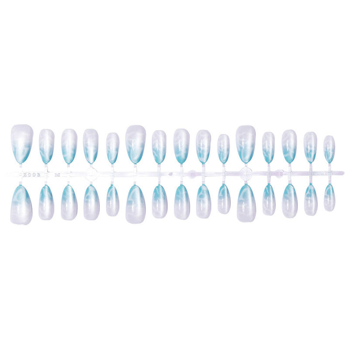 Artificial nail set with elegant gradient and shimmering accents Kalsten