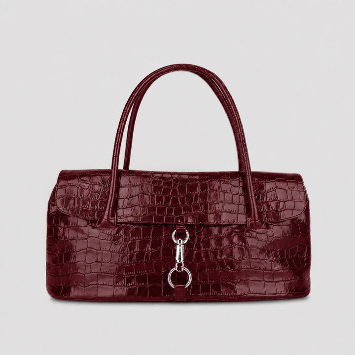 Elegant Crocodile Pattern Handbag