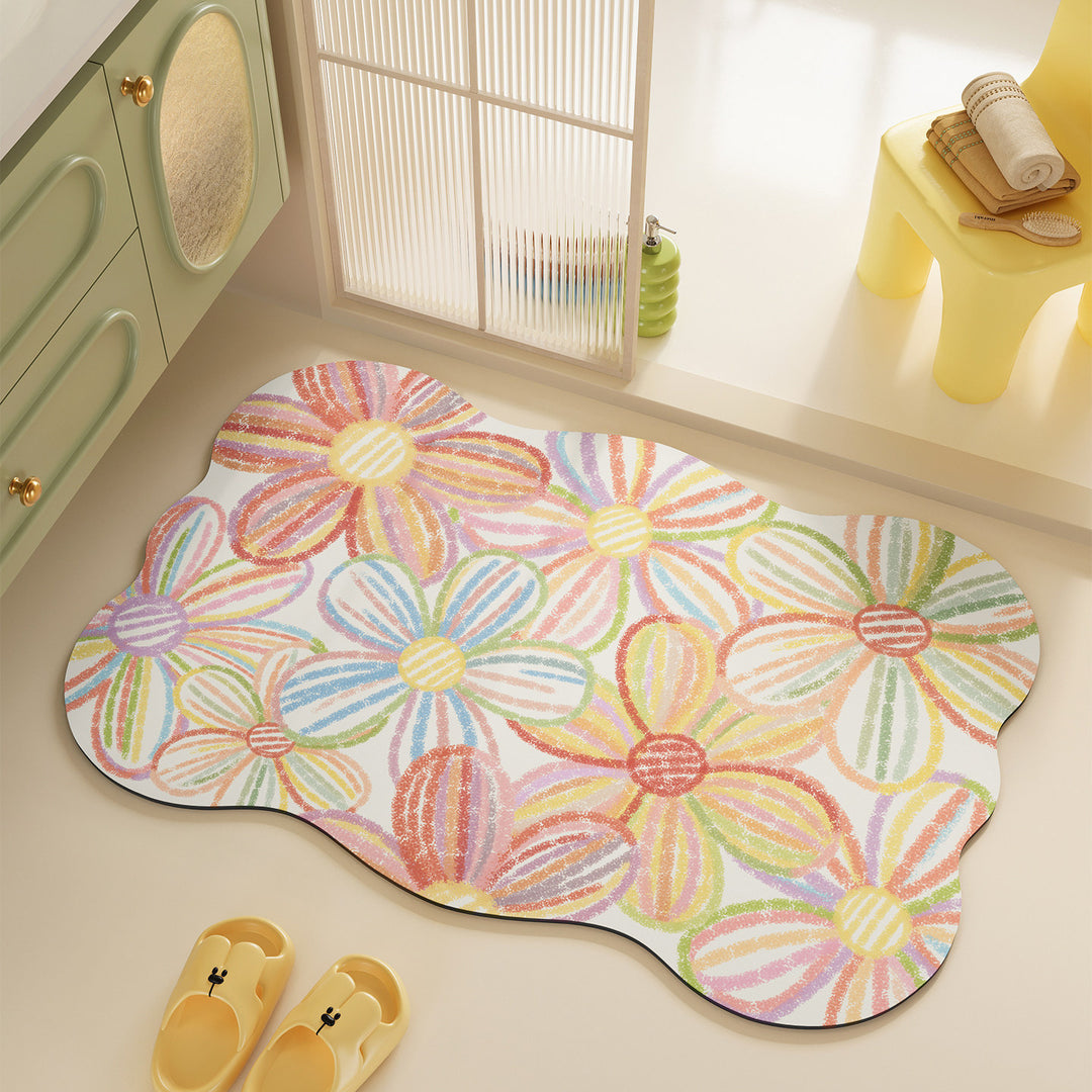 Floral Patchwork Bath Mat Kalsten