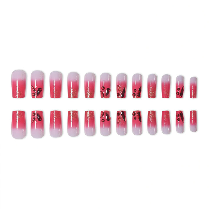 Elegant 3D Gemstone Press-On Nail Art Kalsten