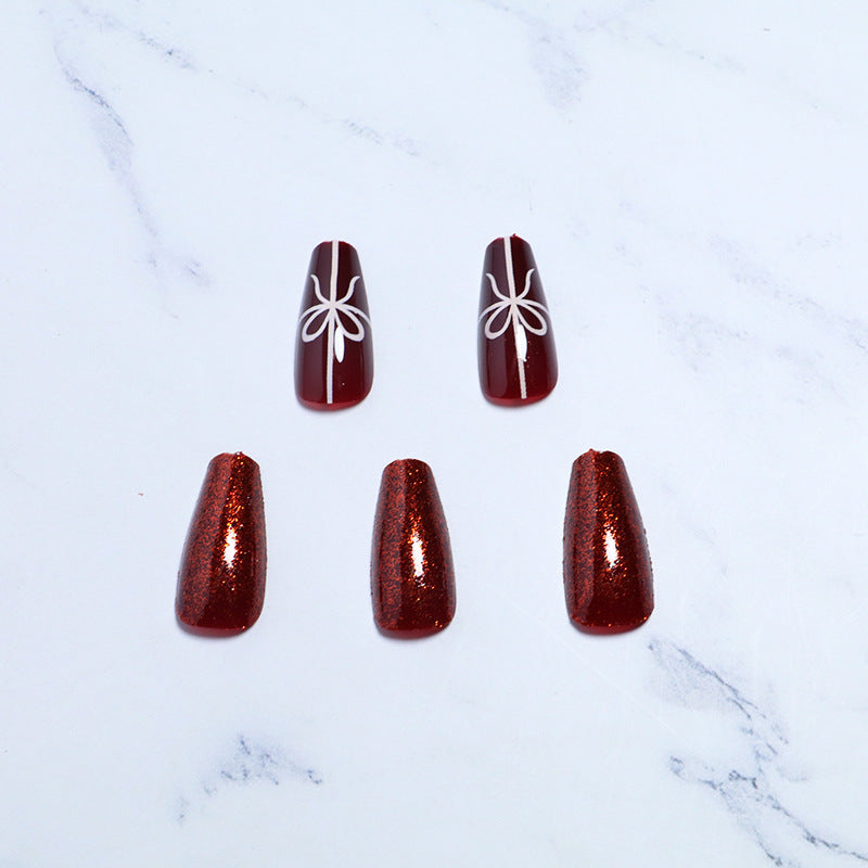 Artistic Glittery Press-On Nail Set Kalsten