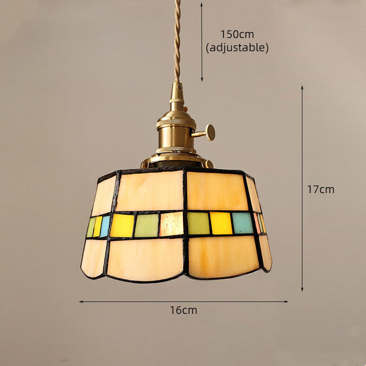 Adjustable Vintage Glass Pendant Light