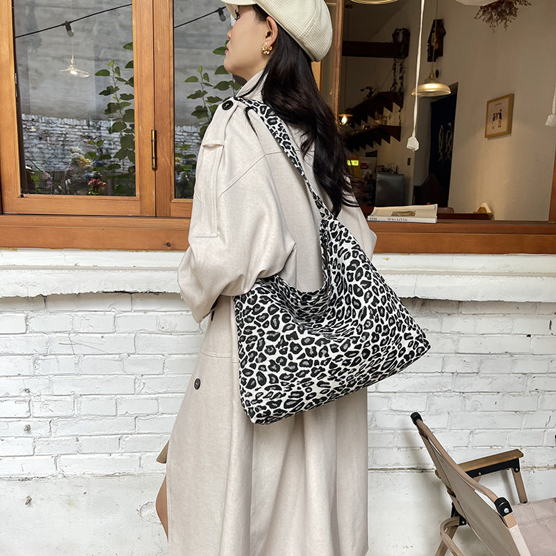 Leopard Print Slouchy Shoulder Bag