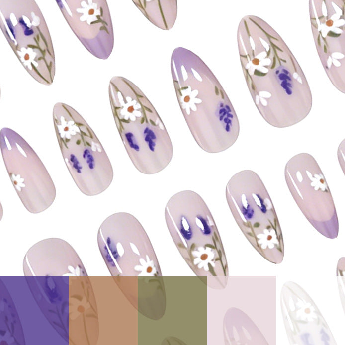 Elegant Floral Gel Nail Enhancements Kalsten