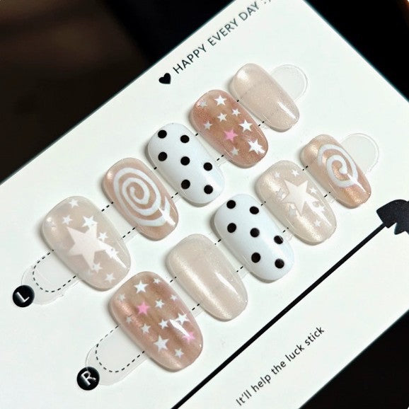 Artificial nails with trendy star pattern Kalsten