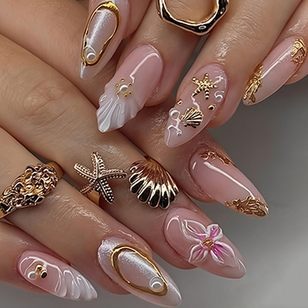 Decorative Sea-Themed Press-On Nails Kalsten