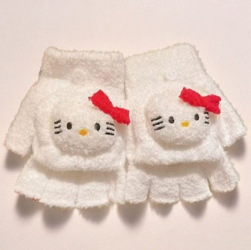 Children's Playful Bear-Themed Fingerless Gloves Kalsten