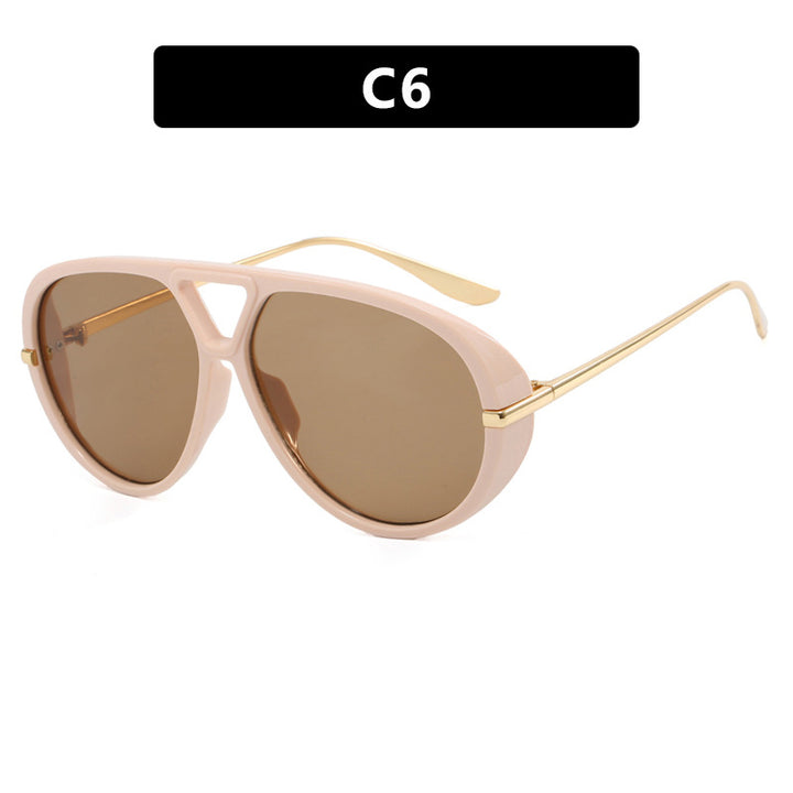 Women's oversized sunglasses with elegant plastic frame and mirrored lenses Kalsten