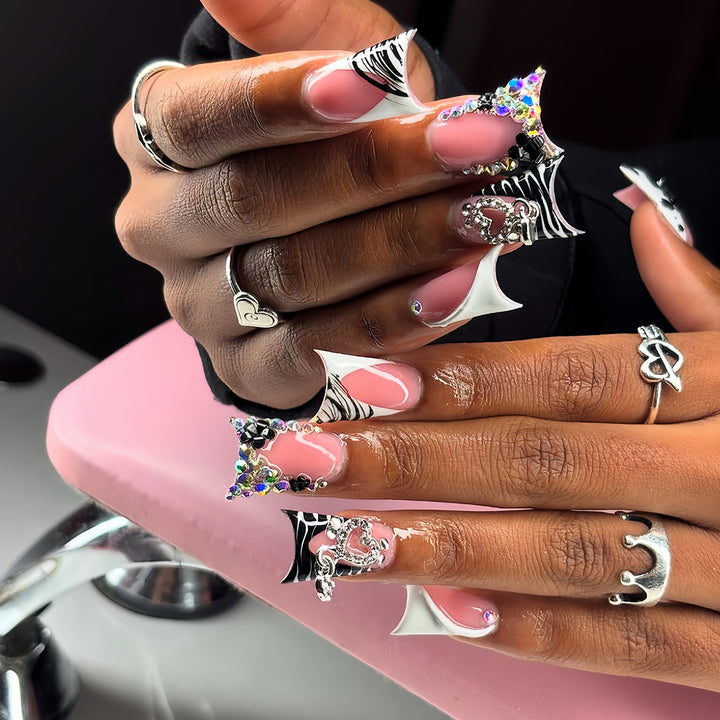 Glamorous Rhinestone Embellished Press-On Nail Set Kalsten