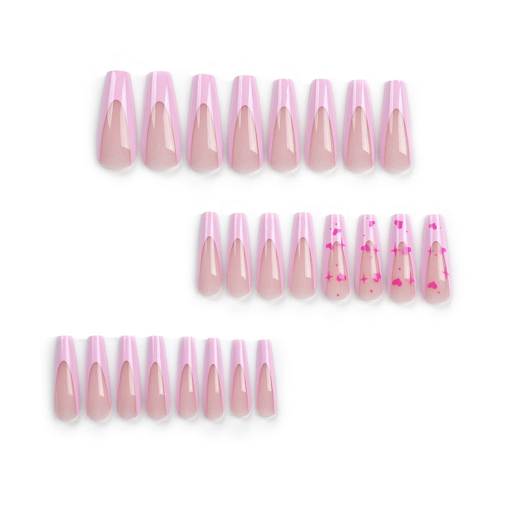 Artful Nail Extensions with Heart-Shaped Accents Kalsten