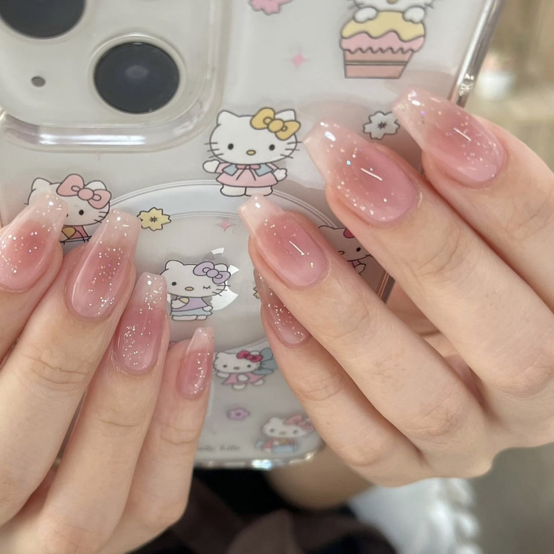 Artistic Nail Extensions with Glitter Accents Kalsten