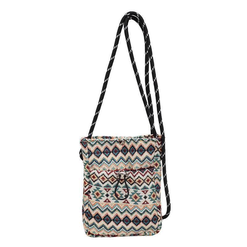 Bohemian Patterned Drawstring Handbag