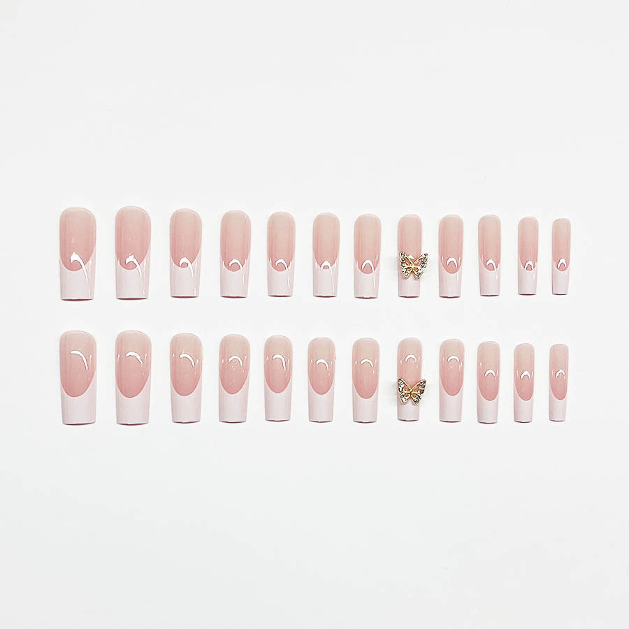 Elegant artificial nail set with butterfly accents Kalsten