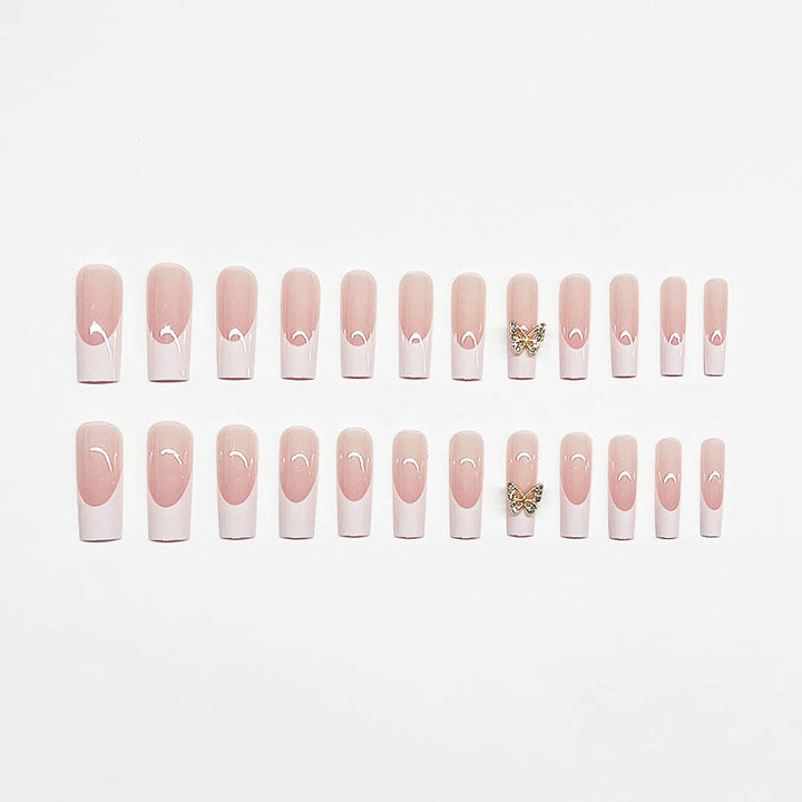 Elegant artificial nail set with butterfly accents Kalsten