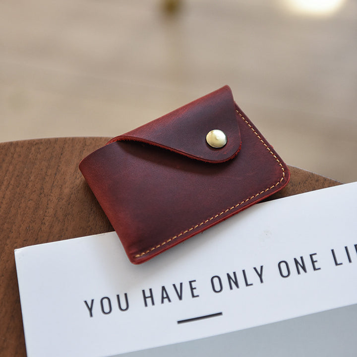 Premium Leather Buttoned Cardholder Kalsten