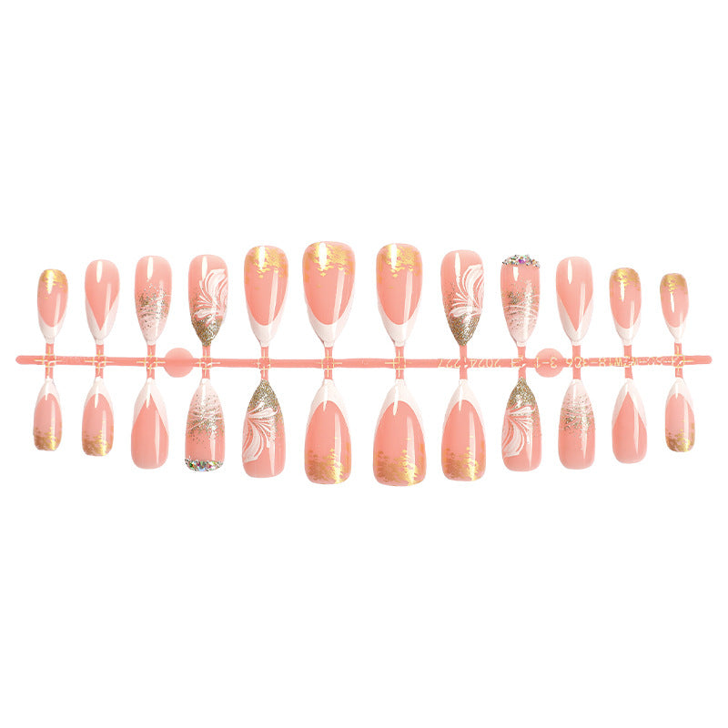Artificial nail set with glamorous floral and glitter decorations Kalsten