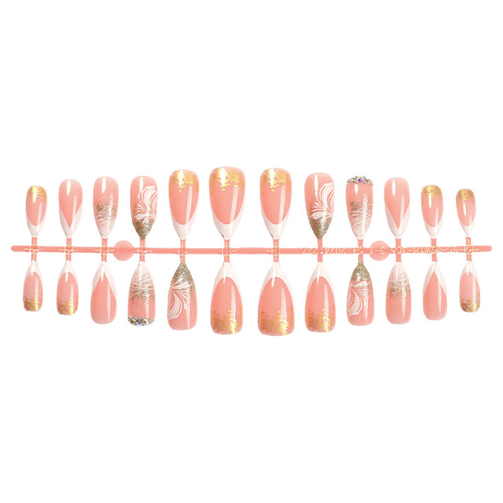 Artificial nail set with glamorous floral and glitter decorations Kalsten