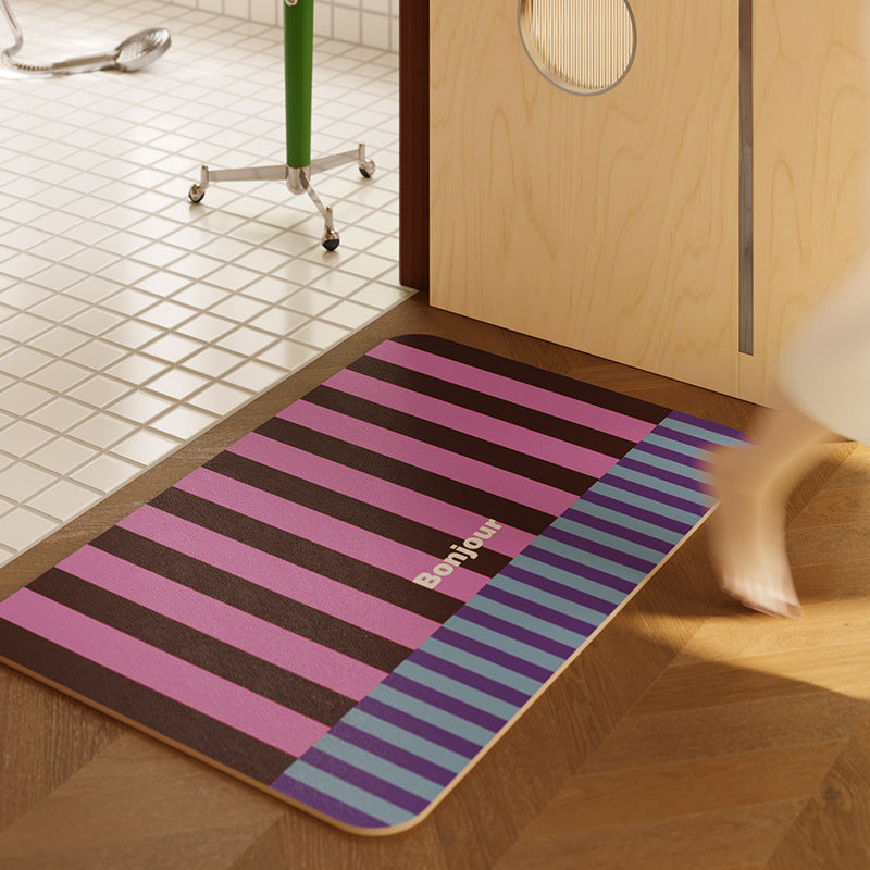 Colorful Striped Bath Mat Kalsten