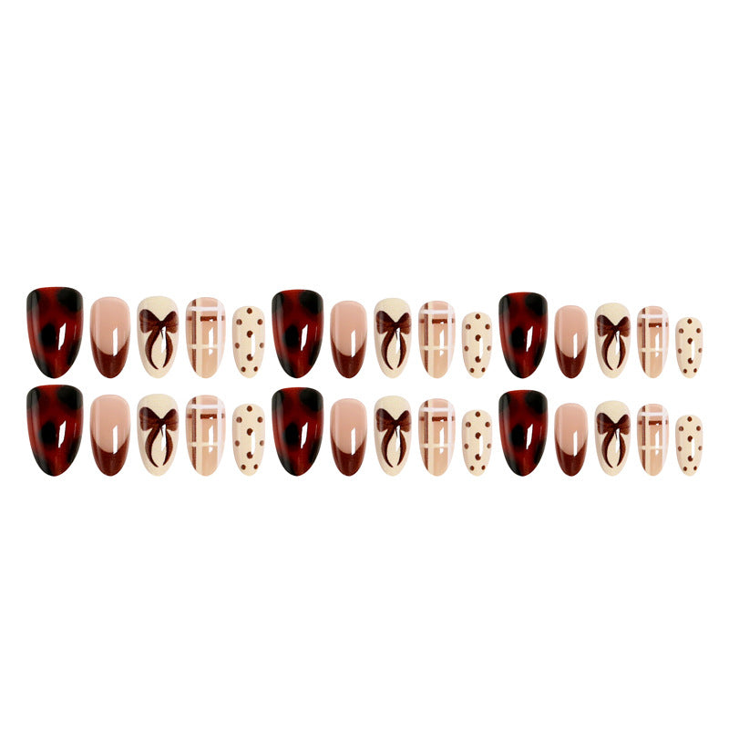 Artistic Nail Tips with Bow Design Kalsten