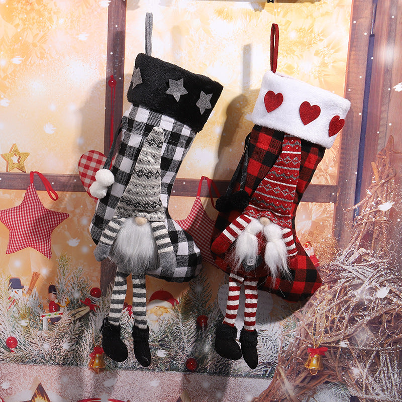 Cute Christmas stocking with gnome motif Kalsten