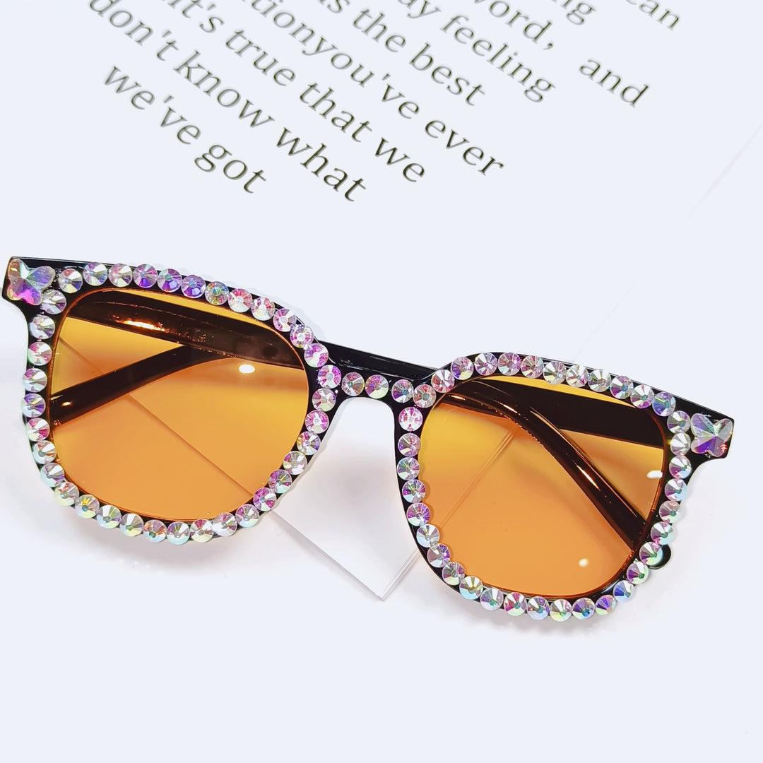 Fashionable Rhinestone-Embellished Sunglasses Kalsten