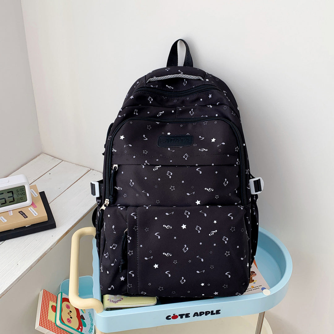 Trendy Music-Themed School Backpack