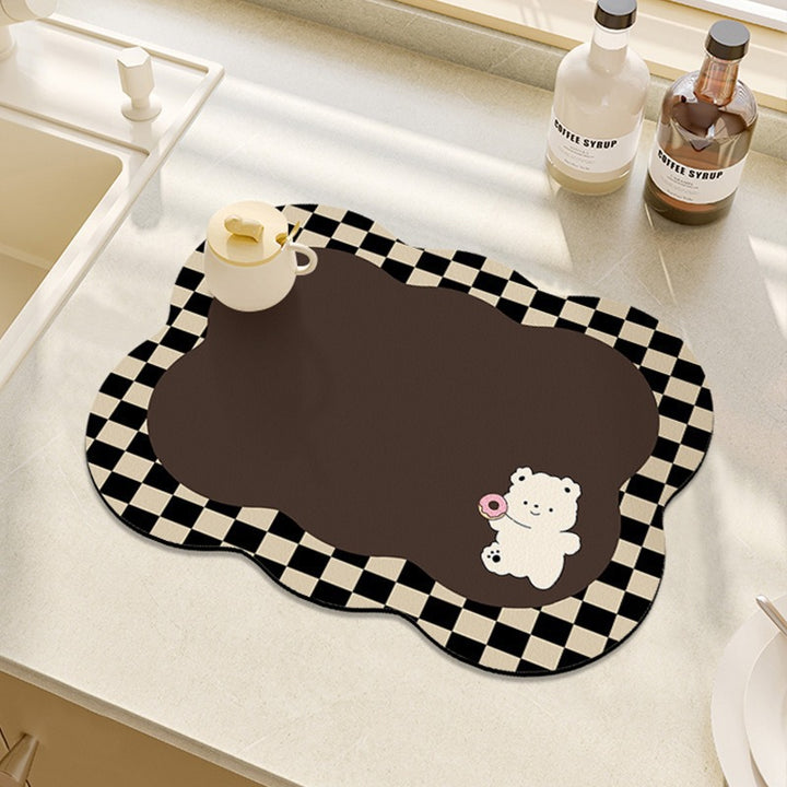 Cute Bear-Themed Absorbent Kitchen Mat