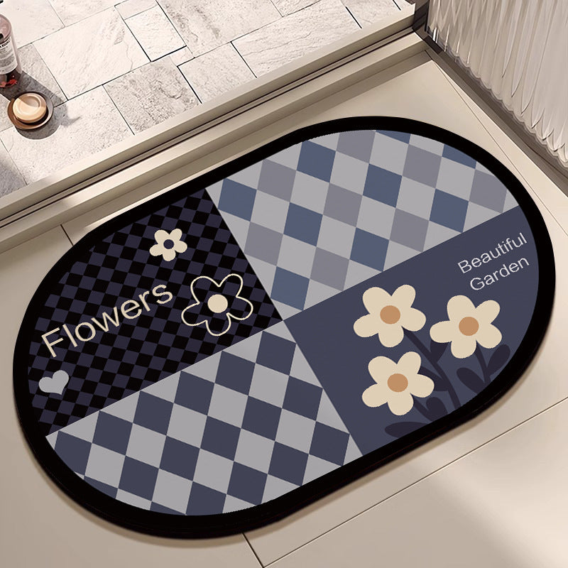 Floral Design Cotton Bath Mat Kalsten