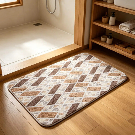 Geometric Pattern Soft Bath Mat